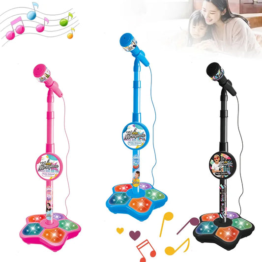 Kids Microphone with Stand Toys Birthday Gift for Girl Boy