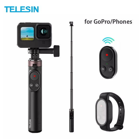 TELESIN Selfie Stick with Wireless Bluetooth Remote Control